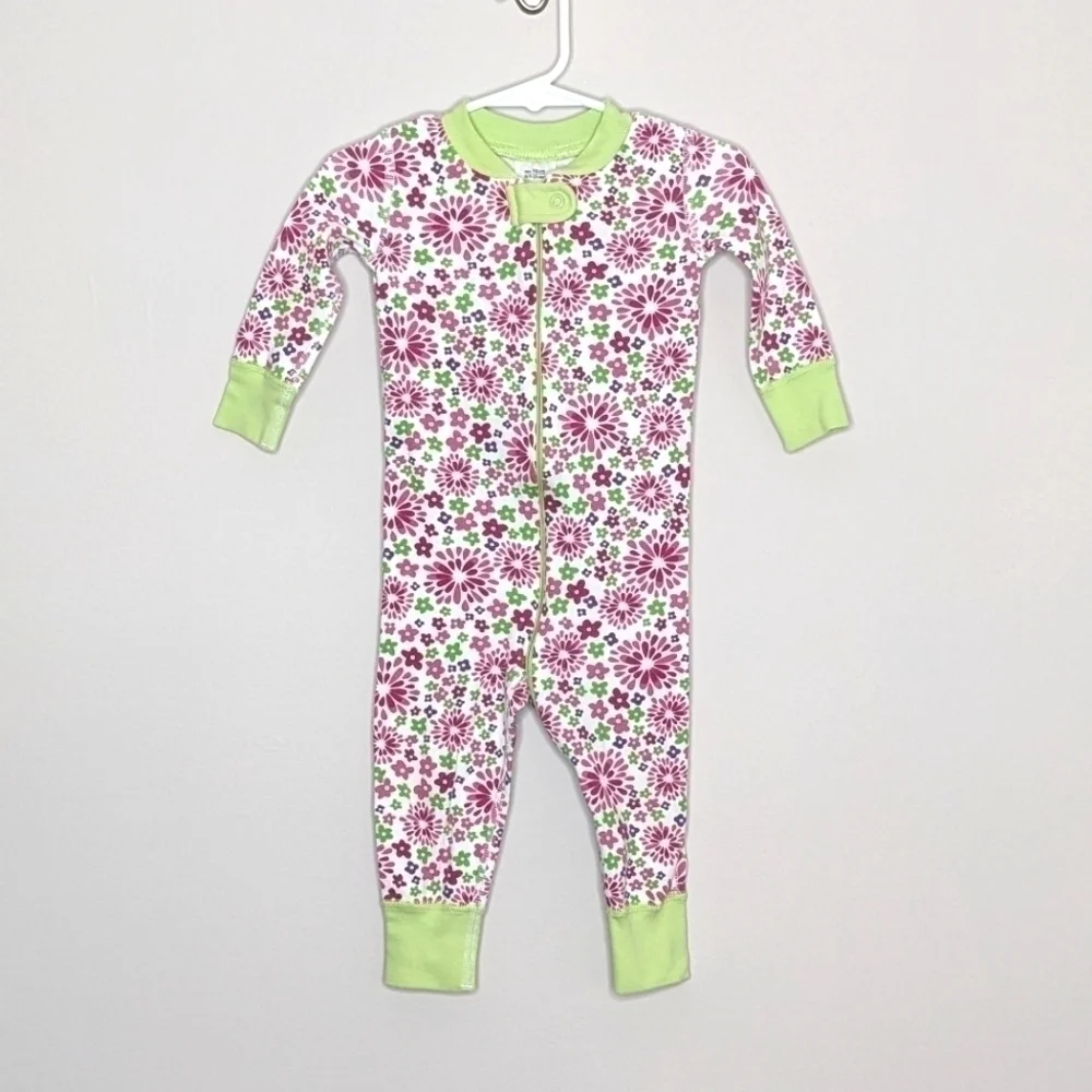 Hanna Andersson Footless Flower Floral PJ Pajama 70 9-18m